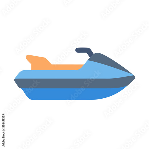 Modern flat design jet ski on a black background