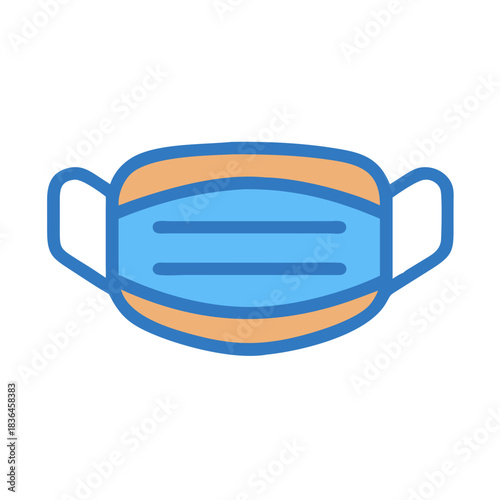 Stylized face mask graphic for pandemic protection measures