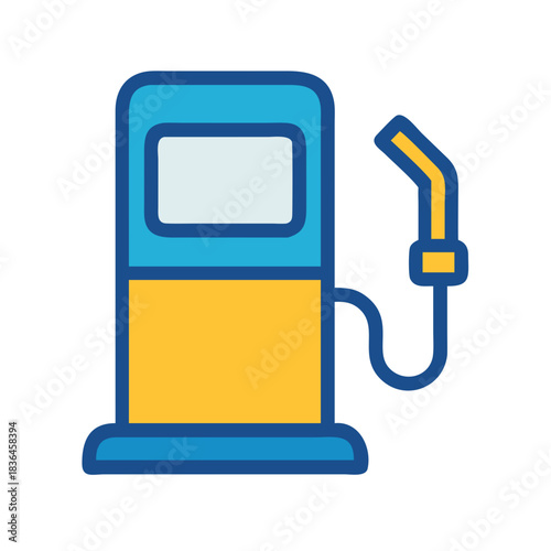 Flat Illustration of a gas pump icon on black