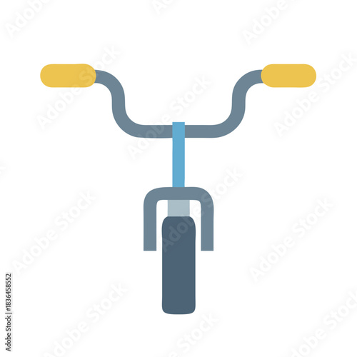 Bicycle handlebar illustration against black background in modern style