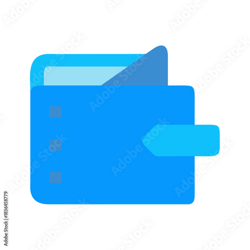 Minimalist blue wallet vector design on black background