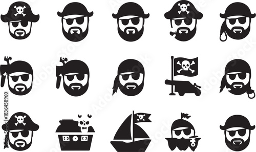 Viking worrior with danger sign and ship Illustrator Artwork