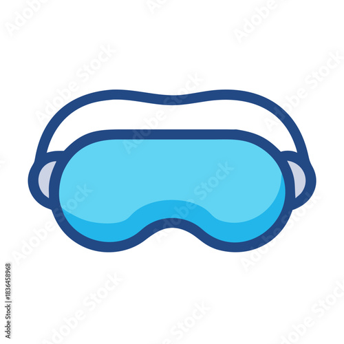 Iconic sleep mask graphic illustration on a black background