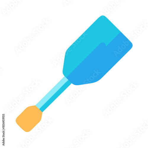 Illustration of a light blue boat paddle on black