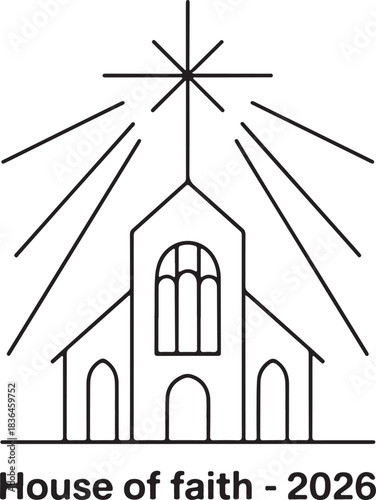 Sacred House of Faith Icon with Guiding Star