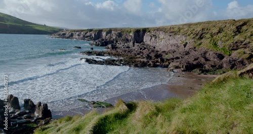 Exploring the Kerry region in Ireland along the coastline and enjoying the natural beauty of the landscape and sea