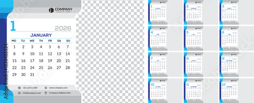 2026 Calendar Year Template Ready for Customization and Personalization