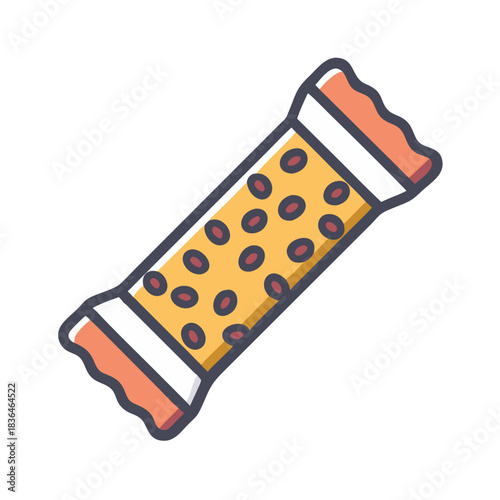 Illustration of a snack bar with dark spots pattern