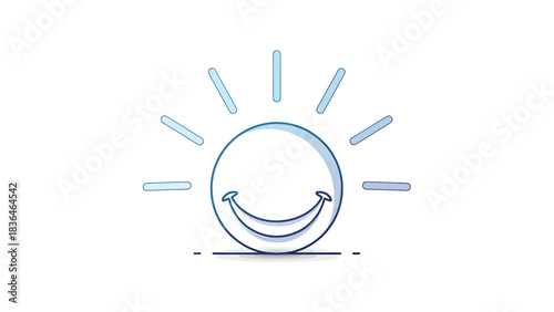 Happy Sun Icon Cheerful Morning Energy and Brightness Symbol for Positive Vibes