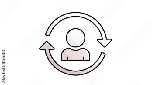 Modern Human Resources Icon Representing Employee Workflow And Cycle
