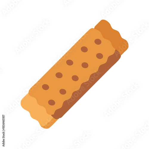 Isolated cracker biscuit against white background food stock image