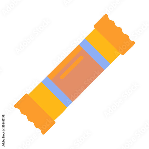 Isolated Flat Graphic of Candy Bar against Black Backdrop