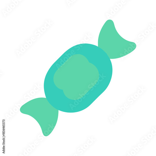 Isolated Mint Candy with Wrapper Against white background