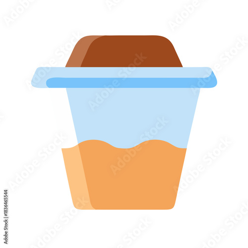 Stylized take out cup illustration on white background