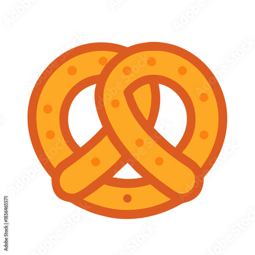 Stylized pretzel graphic on white background illustration for food themes