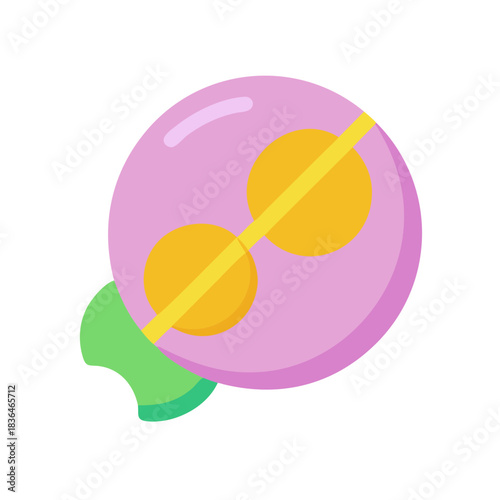 Abstract lollipop candy with two fillings on white background
