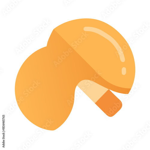 Minimalist illustration of a traditional Chinese fortune cookie