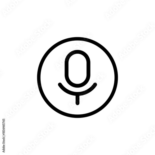 Microphone audio recording voice sound speech talk podcast interview recording tool icon vector design