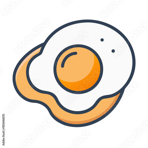 Vector illustration of a sunny side up fried egg