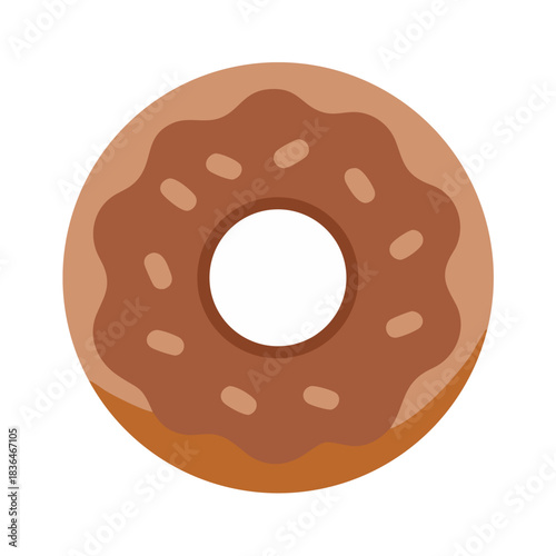 Delicious donut with chocolate frosting and sprinkles graphic