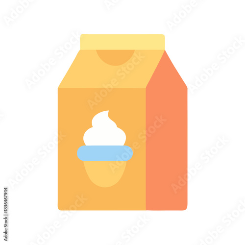 Flat design juice box icon illustration on white background