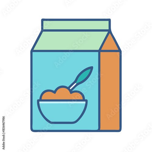 Cereal box with bowl design for healthy breakfast