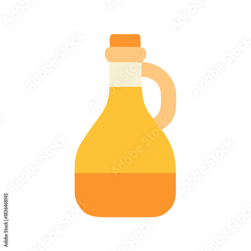 Flat vector illustration of oil bottle on white background