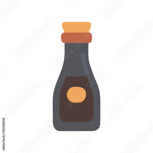 Simple bottle with a cork stopper on white background