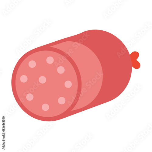 Flat vector sausage illustration on plain white background