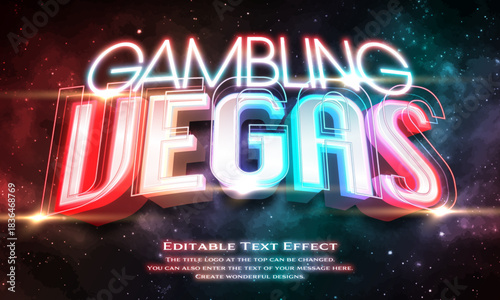 [Editable Text Effect Logo] ” Gambling Vegas  Logo” The title logo style is a logo style reminiscent of a game title, floating magnificently in starry space.