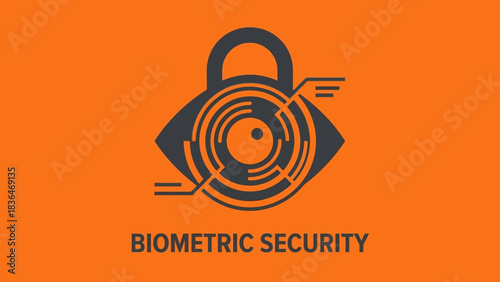 Biometric Security Eye Lock Icon Digital Authentication Access Control System