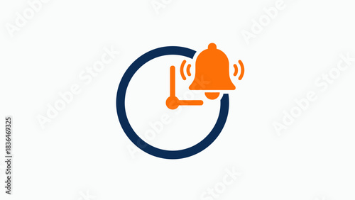Time management notification alert bell clock reminder icon