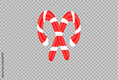 Festive Christmas Candy Canes in Red and White Holiday Treat Illustration