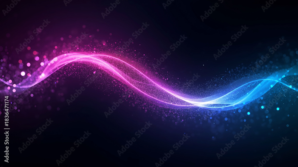Fototapeta premium Abstract Glowing Lines of Light and Color on Dark Background Art and Design