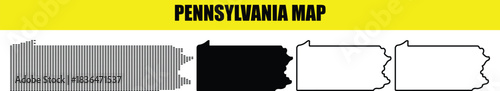Vector of Pennsylvania state map in different styles vector illustration for infographic and design element isolated on white background