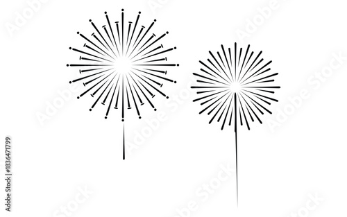 Sparklers pyrotechnics sticks of firework burning for summer holiday