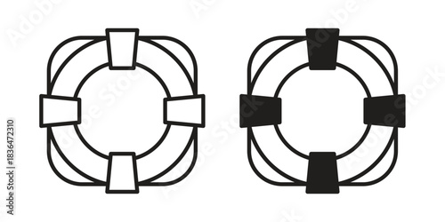 Life buoy icons vector collection for web designs. flat icons