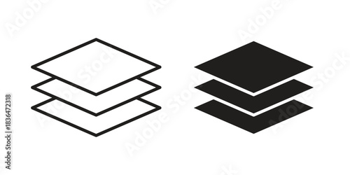 Layers icons vector collection for web designs. flat icons