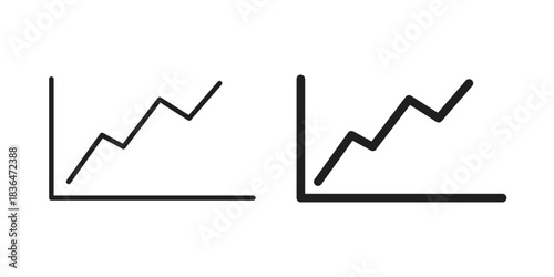 Line chart icons vector collection for web designs. flat icons