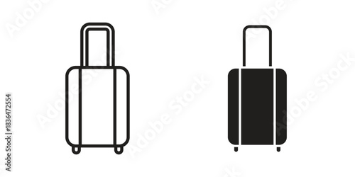 Luggage icons vector collection for web designs. flat icons