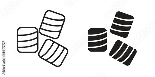 Marshmallow icons vector collection for web designs. flat icons