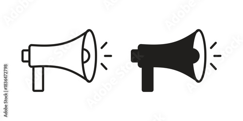 Megaphone icons vector collection for web designs. flat icons