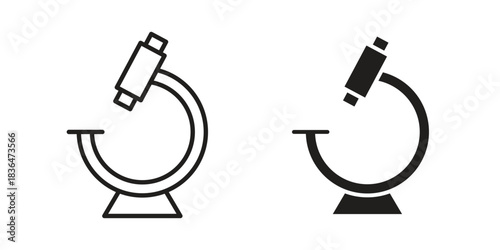 Microscope icons vector collection for web designs. flat icons