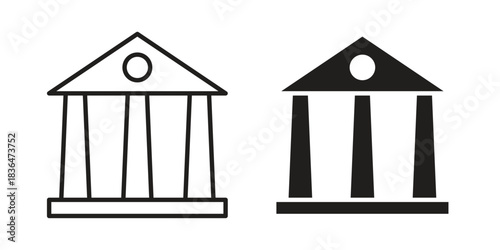 Museum icons vector collection for web designs. flat icons