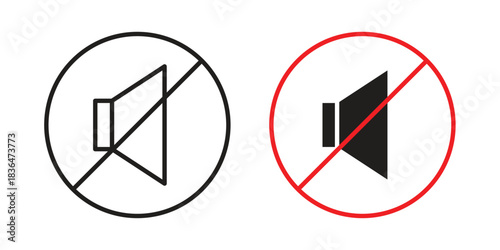 Mute icons vector collection for web designs. flat icons