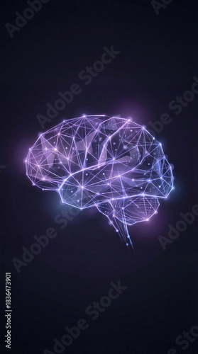 Minimal neural grid visualization with a clean purple glow. Designed with negative space for text placement, ideal for AI startups, tech branding, and intelligent digital marketing use.