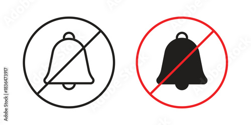 Notification off icons vector collection for web designs. flat icons