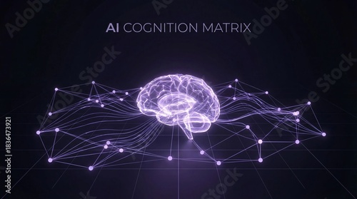 Minimal neural grid visualization with a clean purple glow. Designed with negative space for text placement, ideal for AI startups, tech branding, and intelligent digital marketing use.