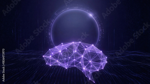 Minimal neural grid visualization with a clean purple glow. Designed with negative space for text placement, ideal for AI startups, tech branding, and intelligent digital marketing use.