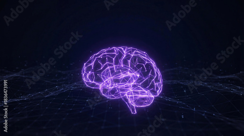 Minimal neural grid visualization with a clean purple glow. Designed with negative space for text placement, ideal for AI startups, tech branding, and intelligent digital marketing use.